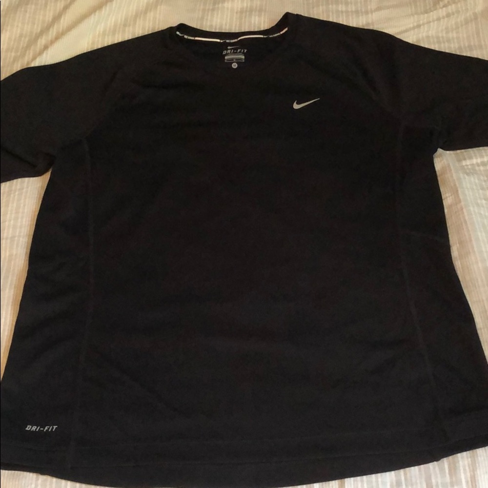 All black nike dri-fit running shirt
